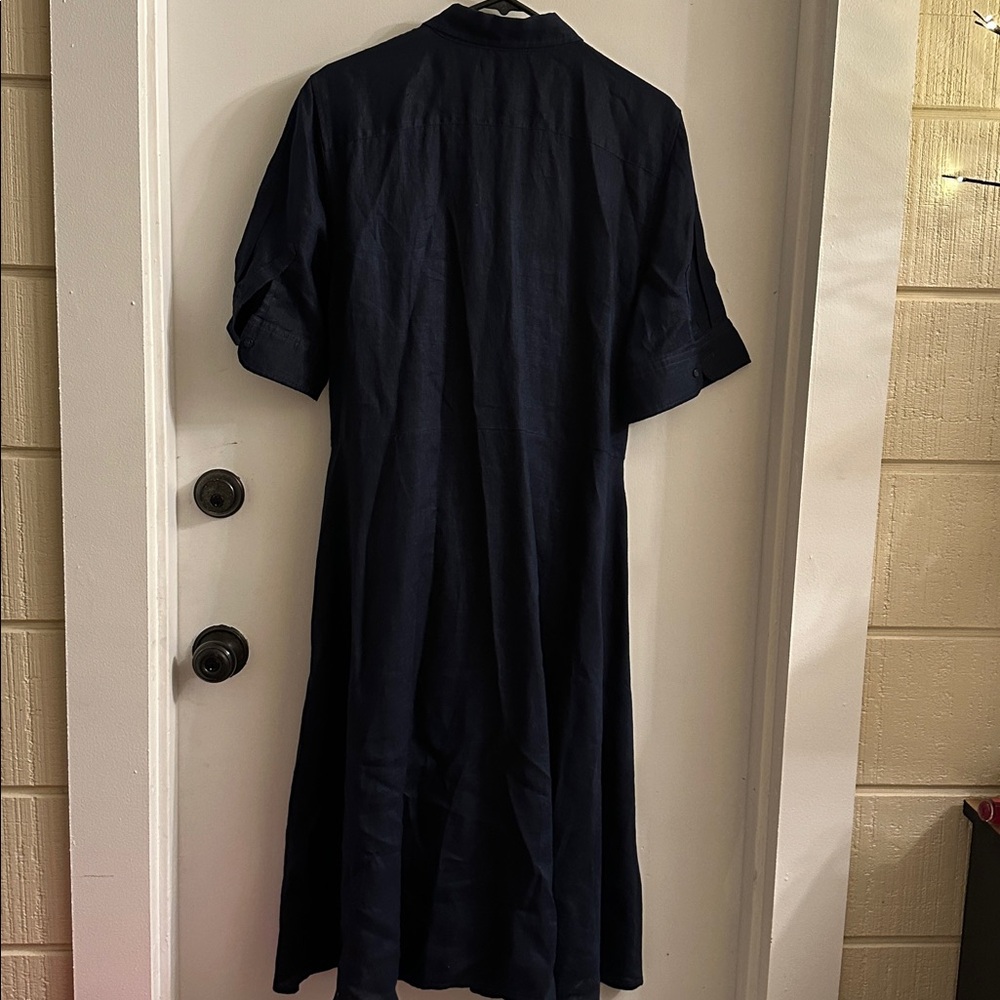 Ralph Lauren Black Label Black Knot-Front Shirt Dress - Picture 8 of 9
